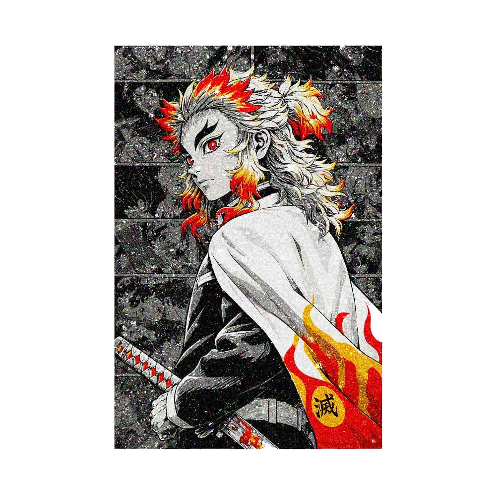 Flame Haired Warrior Glitter Sticker